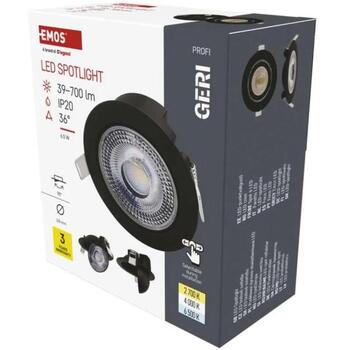 Emos LED прожектор GERI ZV1161, 6,5 Вт, 700 лм, IP20, 220–240 В, 30 000 ч, 36°, 2 700/4 000/6 500 K, алюминий, микропризма (ZV1161)