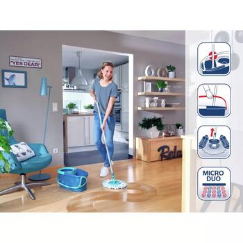 LEIFHEIT Rotation Disc Mop Ergo набор для уборки пола, 1055414, 1L, 360°, регулируемая ручка, микрофибровая швабра (1055414)