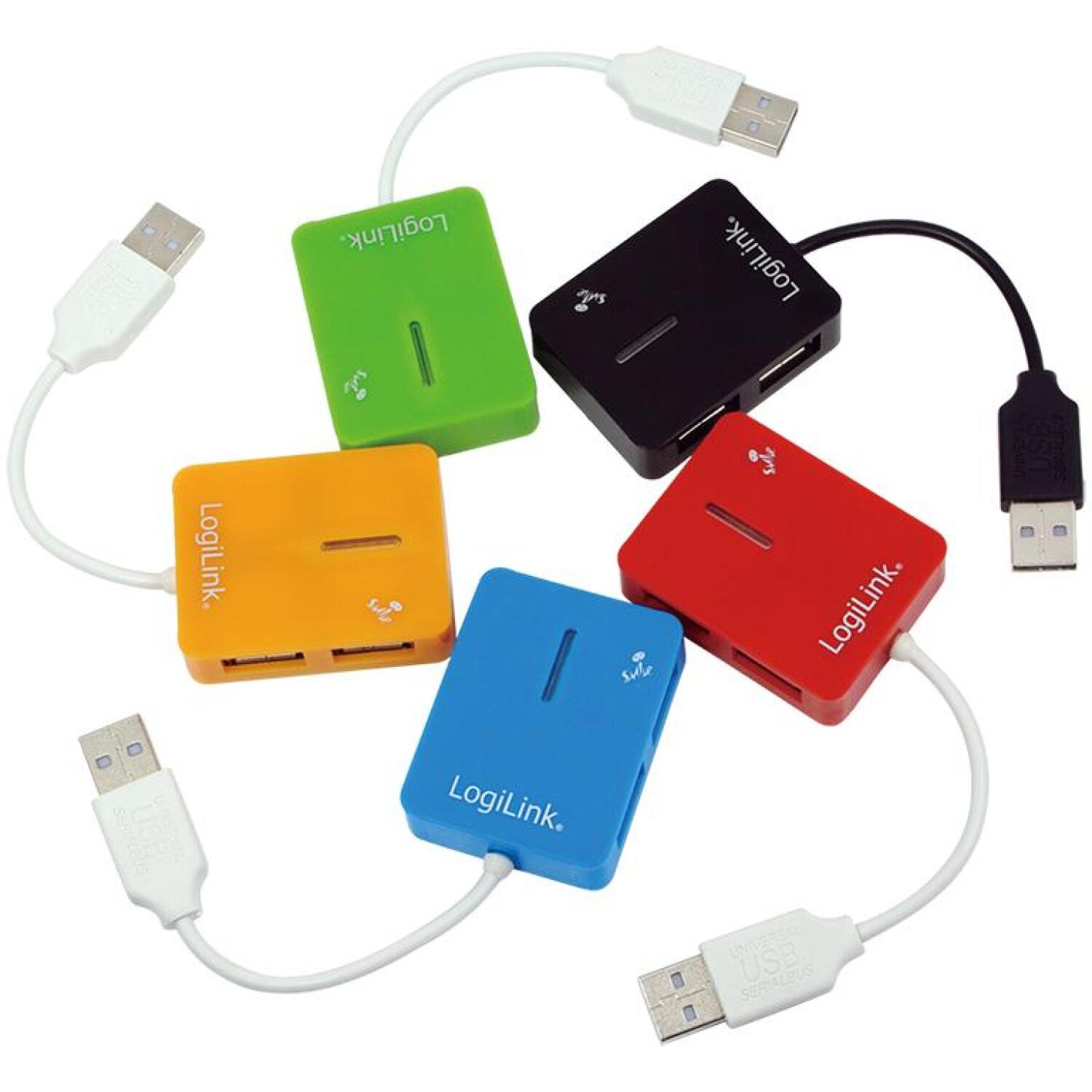LogiLink USB 2.0 4-портовый хаб UA0139, 4xUSB 2.0, 480 Мбит/с, черный, Plug&Play (UA0139)