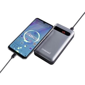 Intenso Power Bank PD20000 20000 мАч, USB-C PD In/Out, microUSB In, USB-A QC Out, 2 устройства (7332354)