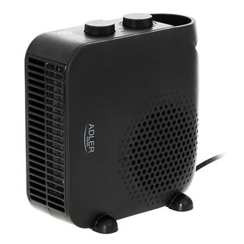 Super kompakts un efektīvs ventilatora sildītājs 2000W 2 jaudas līmeņi Melns AD7725B Adler (AD 7725b)
