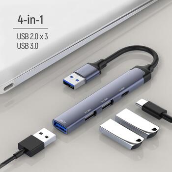 Colorway док-станция CW-HUB05, 2xUSB A 2.0, 1xUSB A 3.0, 1xUSB C 2.0, корпус из алюминиевого сплава (CW-HUB05)