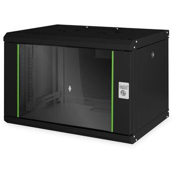 Digitus Sienas montāžas skapītis DN-19 07-U-SW, IP20, stikla durvis, 305-370mm, 100kg, 420x600x450mm (DN-19 07-U-SW)