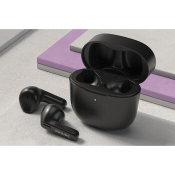 Philips Беспроводные наушники TAT2236 TAT2236BK/00, 18ч, 12мм, 104дБ, IPX4, Bluetooth, 2ч зарядка, встроенный микрофон (TAT2236BK/00)