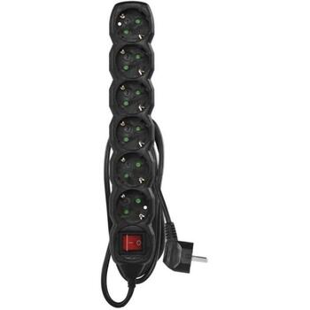 Emos Удлинитель PC1621R, 1,5м, 6x2P+PE, 3680W, PVC, с выключателем, защита от детей (PC1621R)