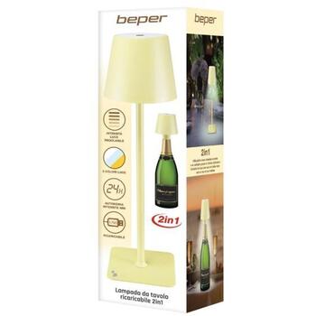 Beper Настольная лампа P201UTP126, 5 В, 110 лм, 2 Вт, желтая, регулируемый белый свет, IPX4, USB, 1 лампочка (P201UTP126)