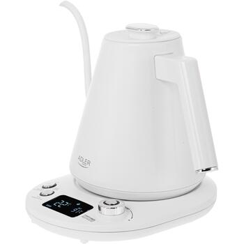 Adler Чайник AD 1349w, 1100 W, 1 L, Нержавеющая сталь, 360° поворотная база, LED дисплей, Контроль температуры (AD 1349w)