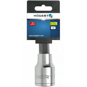 Hogert битовый ключ TORX T45 HT1S751, 55mm, 1/2 дюйма, HRC 58-60, высококачественная легированная сталь, DIN 3120 (HT1S751)