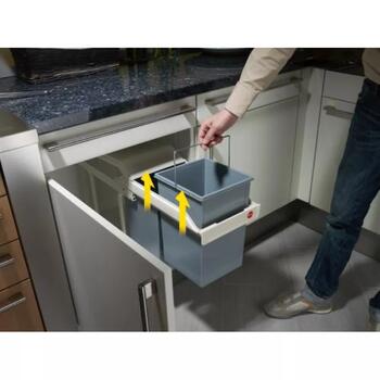 Hailo Multi-Box duo L 033659001, 2x14L, 50,5-90x44,8x26,2см, встраиваемый, выдвижной, белый (033659001)