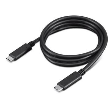 Lenovo USB-C kabelis 1m, 4X90U90619, 1 m, 10 Gbit/s, 100 W, melns, USB 3.2 Gen 2, 4K atbalsts (4X90U90619)