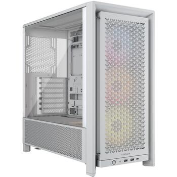 Corsair корпус для ПК FRAME 4000D RS ARGB CC-9011297-WW, Mid-Tower, белый, ATX, 3x120мм ARGB вентилятора, закаленное стекло (CC-9011297-WW)