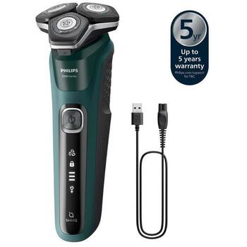 Philips skuveklis S5884/50, 3 galvas, 60min, akumulators, ātra uzlāde, mazgājami asmeņi, ceļojumu soma (S5884/50)