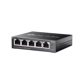 TP-LINK Omada ES205GP управляемый коммутатор, 5x Gigabit RJ45, 4x PoE+, 65W, 10 Gbps, без вентилятора (ES205GP)