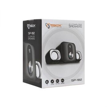 Sbox Akustika SP-182, 11W, 150-20000Hz, >=45dB, 2x50,8mm (sat), 76,2mm (sab), 5V USB, AUX 3,5mm (SP-182)