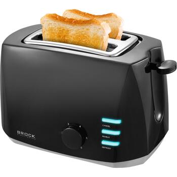 Brock BT 1005 BK tosteris, 800W, 2 maizītes, 6 līmeņi, atkausēšana, uzsildīšana, drupaču paplāte (BT 1005 BK)