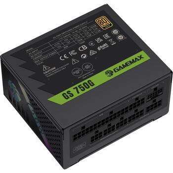 Gamemax barošanas bloks GS 750G, 750 W, SFX, Pilnībā modulārs, 1 x 24 pin ATX, 2 x 8 pin, 3 x PCIe, 4 x SATA, 3 x PATA (GS 750G)