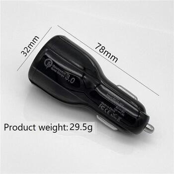 Manta Автомобильное зарядное устройство MCC01QC3, 2xUSB, 5V 2000mA, 5V 2,4A, 9V 1,8A, 12V 1,5A, 12V-24V (MCC01QC3)