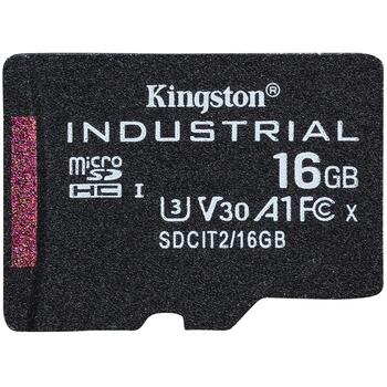 Kingston microSDHC карта SDCIT2/16GB, 16 ГБ, UHS-I, 100 МБ/с, 80 МБ/с, A1, V30, U3, SD адаптер (SDCIT2/16GB)
