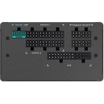 Deepcool 80 PLUS Gold barošanas bloks R-PQA00G-FD1B-JGEU-V1, 1000 W, 1 x 24 pin ATX, 2 x 8 pin EPS12V, 4 x 8 pin PCIe, 9 x SATA (R-PQA00G-FD1B-JGEU-V1)