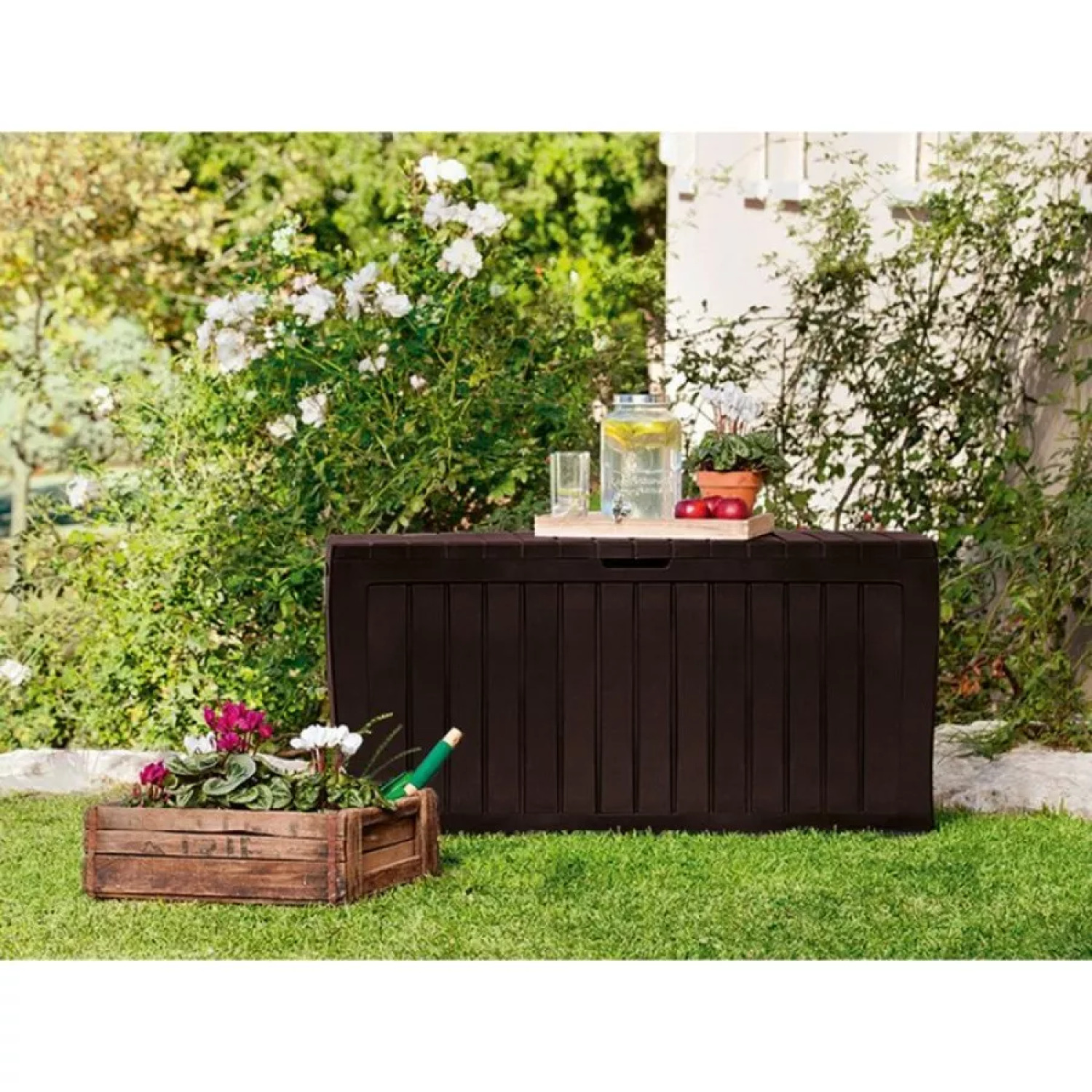 Keter Marvel Plus ящик для хранения 270л, 29202622590, 116,7x44,7x57см, 6,92кг, коричневый, с колесами, запирается (29202622590)