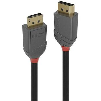 Lindy DisplayPort kabelis 36481 1m, 28AWG, 32.4Gbps, 7680x4320@60Hz, 4:2:2, taisns kontakts, ABS, RoHS, REACH, UL (36481)