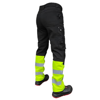 Pesso Mercury C60 MERCURY_G-C60, софтшелл брюки повышенной видимости, черные/желтые, 300 г/м², Cordura, светоотражающие (MERCURY_G-C60)