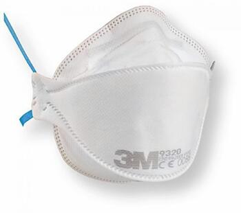 3M Respirators 9320 Aura+ FFP2 T9320+, 0.01kg, 12 x OEL, 92% efektivitāte, salocāms, pielāgojams (T9320+)