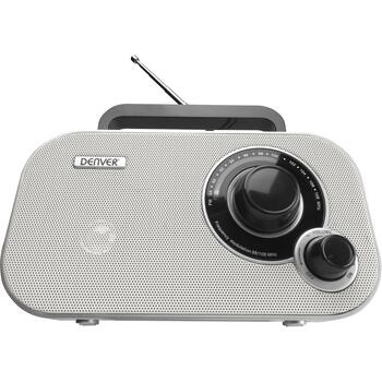 Denver TR-51 White 111101000680, FM портативное радио, 0.7кг, 13.8x9.6x8.1см, 230V или батареи, аналоговая настройка (111101000680)