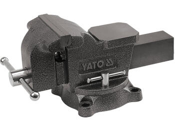 Yato YT-65049 Atslēdznieku skrūvspīles, 200mm, 29.5kg, čuguns, grozāma pamatne, rūdīti tērauda spīles (YT-65049)