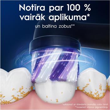 Oral-B elektriskās zobu birstes galviņa iO Whitening Black 4, 4 gab, melna, pieaugušajiem, vidēja cietība, balinoša, pulējoša (iO refill Whitening Black 4)