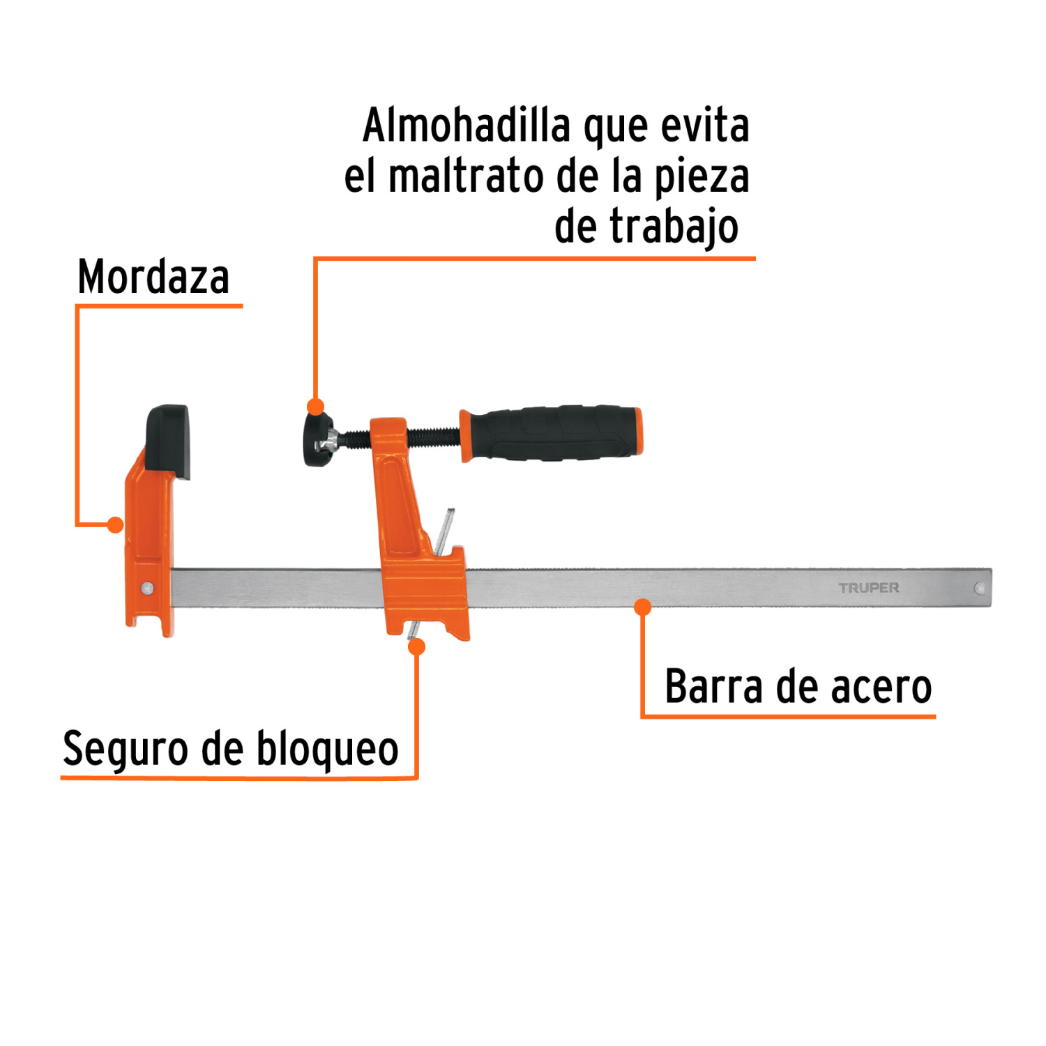 Spīle 250 mm, dziļums 60 mm, maksimālā slodze 140 kg PRF-10 TRUPER (PRF-10)