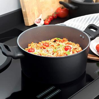 Russell Hobbs Crystaltech высокий кастрюля RH01864EU7, 24см, черный, алюминий, 11см, с крышкой (RH01864EU7)