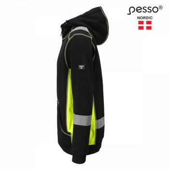 Pesso Hi-Vis куртка с капюшоном Jersey_HV JERSEY_HV-4XL, 4XL, черный/желтый, 65% хлопок/35% полиэстер, 300г/м² (JERSEY_HV-4XL)