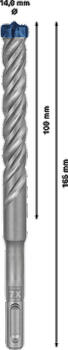 Triecienurbis SDS plus-7X 14x100x165mm, 1 gab., Perforatora urbjiem EXPERT SDS PLUS-7X TRIECIENURBIS PERFORATORIEM, 2608900119, BOSCH (2608900119)