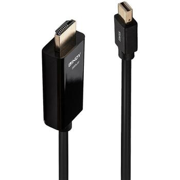 Lindy Видео кабель адаптер 36926, 1 м, HDMI Type A (мужской), Mini DisplayPort (мужской), 3840 x 2160, черный (36926)