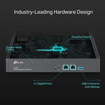 TP-Link Omada OC300 контроллер, 2x1GbE, USB 3.0, 500 ТД, 100 коммутаторов, 100 маршрутизаторов, облачный доступ (OC300)