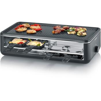 Severin RG 2365 электрический настольный гриль, 1300 Вт, 48x24 см, антипригарный, металл, черный, слив жира (2365)