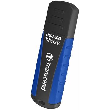 Transcend USB флеш-накопитель JetFlash 810 TS128GJF810, 128GB, USB 3.2 Gen 1, USB Type-A, черный, синий, резиновый корпус (TS128GJF810)