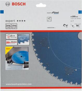 Ripāģa disks 160x20x1.6mm Expert for Steel Z30, Rokas sausajiem griežņiem RIPZĀĢA ASMENS EXPERT FOR STEEL, 2608643054, BOSCH (2608643054)
