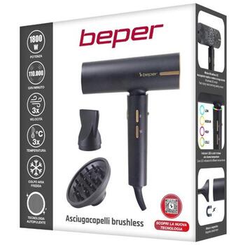 Beper Fēns P301ASC010, 1800 W, 220-240 V, 3 ātrumi, 3 temperatūras, 2 uzgaļi, aukstā gaisa funkcija, jonu funkcija (P301ASC010)