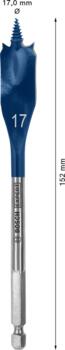 Spalvurbis ar centrējošo smaili, 17x152 mm, Urbjmašīnām/skrūvgriežiem, triecienurbjmašīnām/triecienskrūvgriežiem EXPERT SELF CUT SPEED LĀPSTVEIDA URBIS, 2608900316, BOSCH (2608900316)