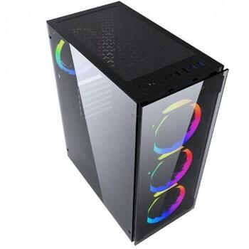 Gembird Midi Tower Корпус CCC-FC-1500RGB, 12см вентилятор, черный, 7 отсеков для дисков, 2xUSB 3.0, 2xUSB 2.0, 1x для наушников (CCC-FC-1500RGB)