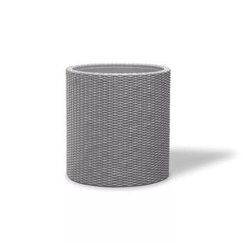 Keter Medium Cylinder Planter 29197835, 36x36x37,3см, светло-серый, дизайн ротанг, устойчив к погоде (29197835)