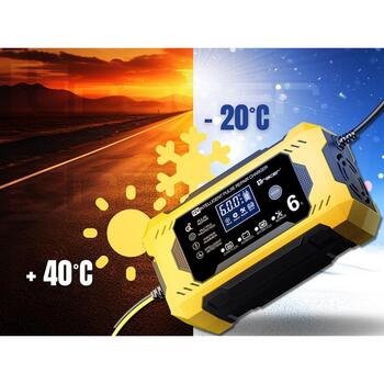 Tracer Akumulatora lādētājs TRABAT47776, 12V, 6A, LED/LCD, automātiskā uzlāde, pārlādēšanas aizsardzība (TRABAT47776)
