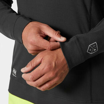 Helly Hansen футболка сварщика Fyre 75249_950-L, L, черная, 59% модакрил, 39% хлопок, 2% антистатик, нить Amann, EN ISO 11612:2015 (75249_950-L)