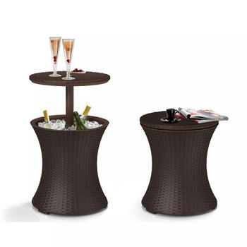 Keter Dārza bārs Cool Bar Rattan 29194548590, brūns, 49,5x49,5x57-82,5cm, 6kg (29194548590)