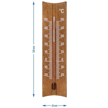 Bioterm комнатный термометр 010202, -20°C до +50°C, 15см, деревянный, белая шкала, коричневая рама, настенный (010202)