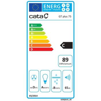 CATA GT-PLUS 75 X /M 02031301, вытяжка, 79.2см, 645м³/ч, класс C, механическое управление, EcoLed, нержавеющая сталь (02031301)