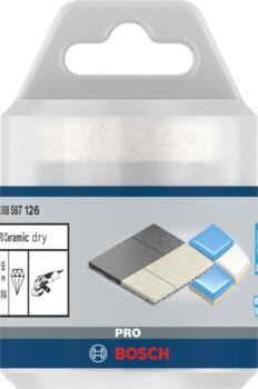 Dimanta caurumzāģis 55 mm DrySpeed Best for Ceramic, Mazām leņķa slīpmašīnām PRO CERAMIC DRY KROŅURBIS, 2608587126, BOSCH (2608587126)