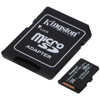 Kingston microSDHC карта SDCIT2/16GB, 16 ГБ, UHS-I, 100 МБ/с, 80 МБ/с, A1, V30, U3, SD адаптер (SDCIT2/16GB)